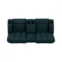 Wall Hugger 70 in. Deep Blue Polyester 2-Seater Reclining Loveseat with Cupholders by ProLounger -DealsProLounger Store deep blue prolounger loveseats a156493 a0 1000