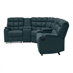6-Piece Deep Blue Microfiber Curved Power Reclining Sectional Sofa with Storage Consoles by ProLounger -DealsProLounger Store deep blue prolounger sectional sofas a149563 40 1000