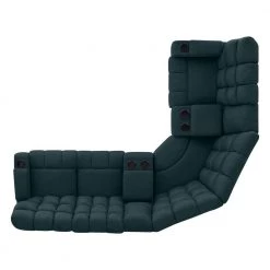 6-Piece Deep Blue Microfiber Curved Power Reclining Sectional Sofa with Storage Consoles by ProLounger -DealsProLounger Store deep blue prolounger sectional sofas a149563 a0 1000