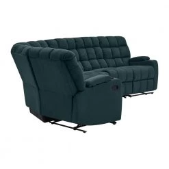 5-Piece Deep Blue Microfiber 5-Seater Curved Reclining Sectional Sofa with Storage Consoles by ProLounger -DealsProLounger Store deep blue prolounger sectional sofas a149587 44 1000