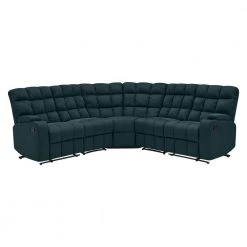 5-Piece Deep Blue Microfiber 5-Seater Curved Reclining Sectional Sofa with Storage Consoles by ProLounger -DealsProLounger Store deep blue prolounger sectional sofas a149587 4f 1000