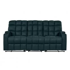 Wall Hugger 3-Seat Storage Reclining Deep Blue Microfiber Sofa by ProLounger -DealsProLounger Store deep blue prolounger sofas couches a156523 1f 1000