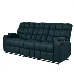 Wall Hugger 3-Seat Storage Reclining Deep Blue Microfiber Sofa by ProLounger -DealsProLounger Store deep blue prolounger sofas couches a156523 4f 1000