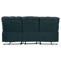 Wall Hugger 3-Seat Storage Reclining Deep Blue Microfiber Sofa by ProLounger -DealsProLounger Store deep blue prolounger sofas couches a156523 66 1000