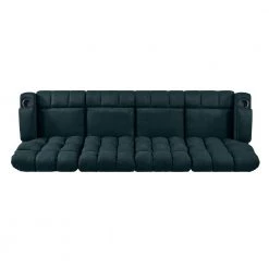 Wall Hugger 4-Seat Storage Reclining Deep Blue Microfiber Sofa by ProLounger -DealsProLounger Store deep blue prolounger sofas couches a156585 a0 1000