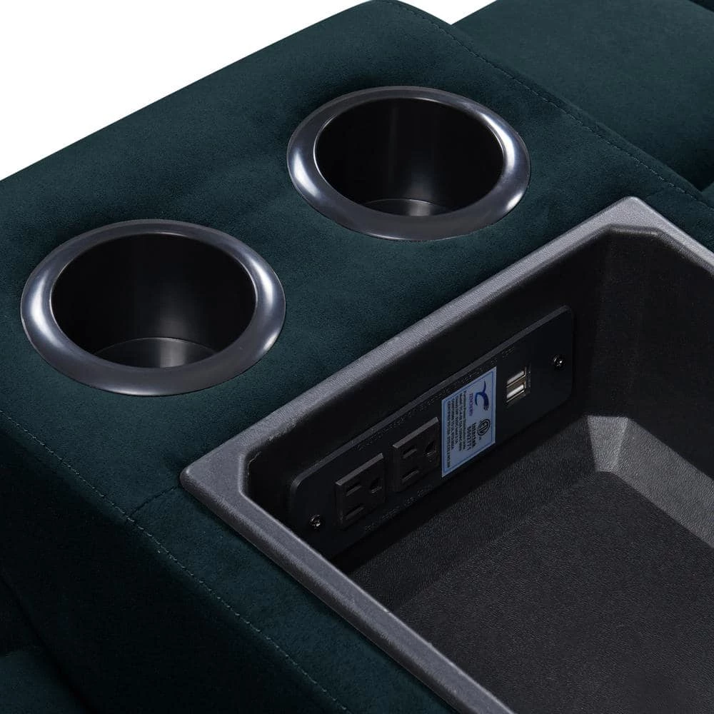 Wall Hugger 4-Seat Reclining Deep Blue Microfiber Sofa with Power Storage Consoles by ProLounger 11 Wall Hugger 4-Seat Reclining Deep Blue Microfiber Sofa with Power Storage Consoles by ProLounger - Image 9