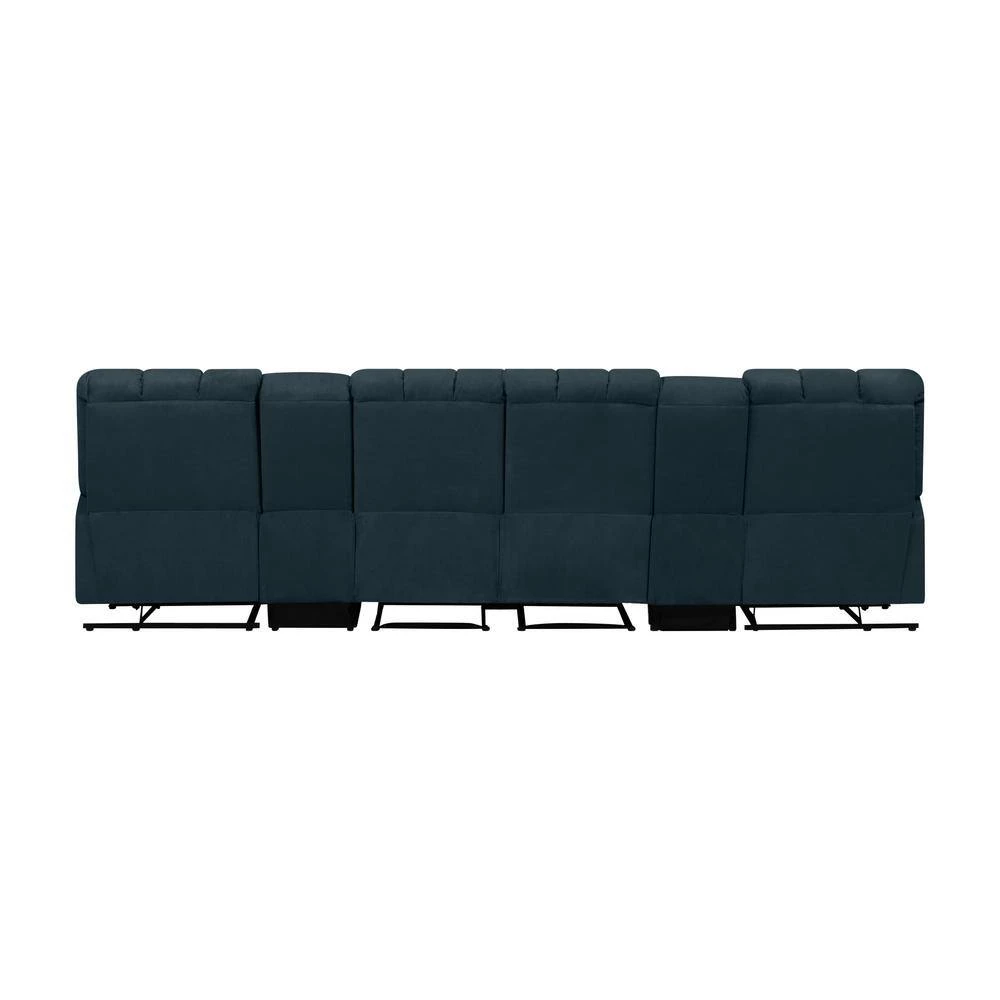 Wall Hugger 4-Seat Reclining Deep Blue Microfiber Sofa with Power Storage Consoles by ProLounger 7 Wall Hugger 4-Seat Reclining Deep Blue Microfiber Sofa with Power Storage Consoles by ProLounger - Image 5
