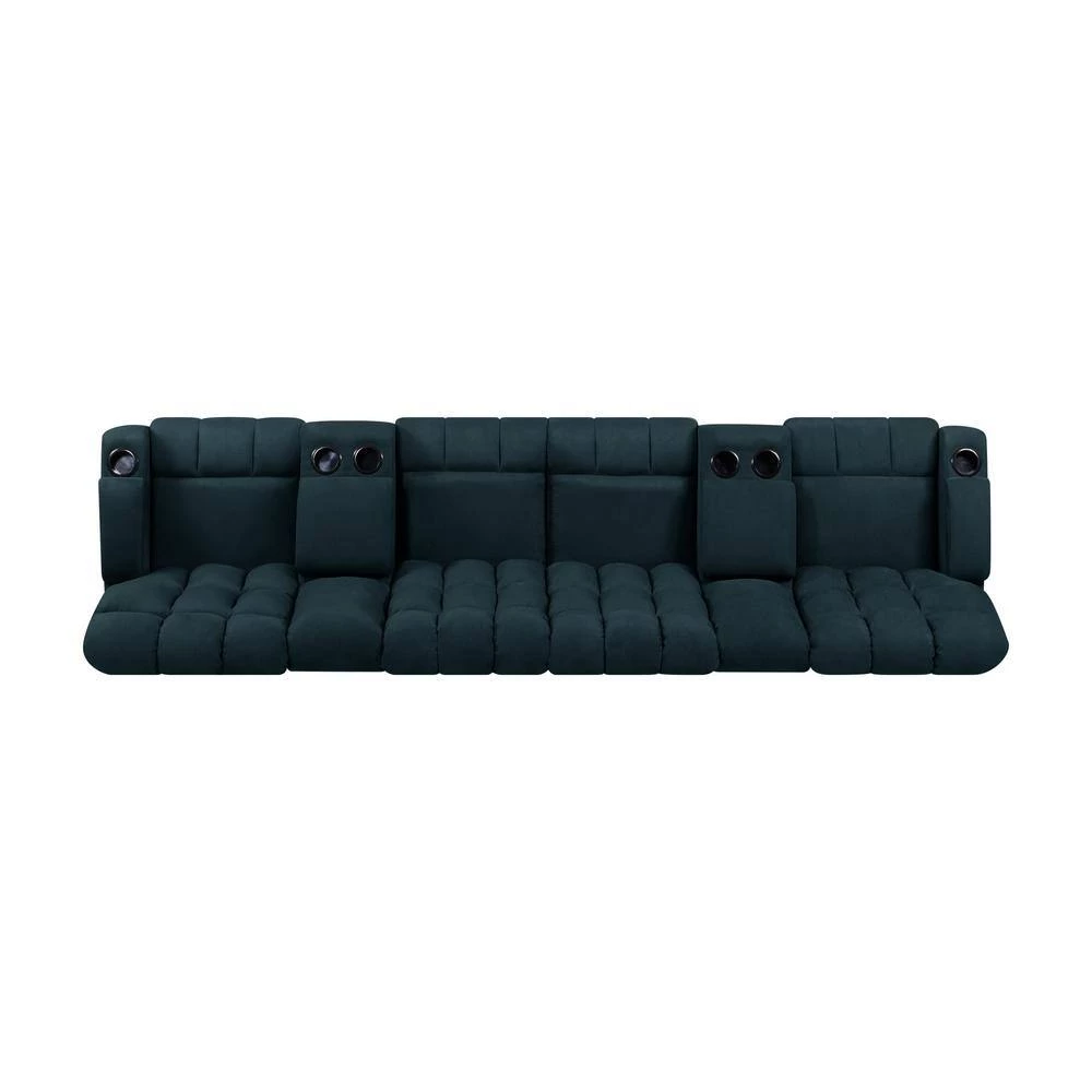 Wall Hugger 4-Seat Reclining Deep Blue Microfiber Sofa with Power Storage Consoles by ProLounger 6 Wall Hugger 4-Seat Reclining Deep Blue Microfiber Sofa with Power Storage Consoles by ProLounger - Image 4