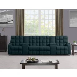 Wall Hugger 4-Seat Reclining Deep Blue Microfiber Sofa with Power Storage Consoles by ProLounger 21 Wall Hugger 4-Seat Reclining Deep Blue Microfiber Sofa with Power Storage Consoles by ProLounger -DealsProLounger Store deep blue prolounger sofas couches a156615 c3 1000