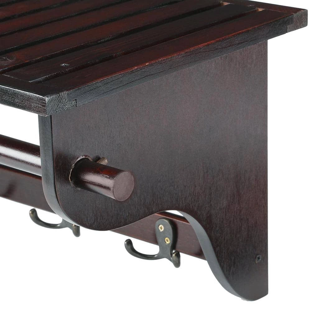 Mahogany Wall Mounted Coat Rack by ORE International 4 Mahogany Wall Mounted Coat Rack by ORE International - Image 2