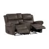 Distressed Fog Gray Faux Leather 2-Seat Rolled Arm Wall Hugger Recliner Loveseat with Power Storage Console by ProLounger -DealsProLounger Store fog gray prolounger loveseats rcl60 nks15 2sc 64 1000