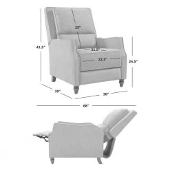 Distressed Fog Gray Faux Leather Push Back Recliner Chair with Nailhead Trim by ProLounger -DealsProLounger Store fog gray prolounger recliners a162777 1f 1000