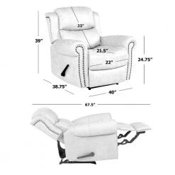 40 in. W Gray Faux Leather Wall Hugger Rolled Arm Recliner by ProLounger -DealsProLounger Store fog gray prolounger recliners rcl60 nks15 wh 1f 1000