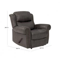 40 in. W Gray Faux Leather Wall Hugger Rolled Arm Recliner by ProLounger -DealsProLounger Store fog gray prolounger recliners rcl60 nks15 wh 40 1000