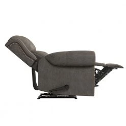 40 in. W Gray Faux Leather Wall Hugger Rolled Arm Recliner by ProLounger -DealsProLounger Store fog gray prolounger recliners rcl60 nks15 wh 77 1000