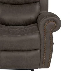 Distressed Fog Gray Faux Leather 3-Seat Rolled Arm Wall Hugger Recliner Sofa by ProLounger -DealsProLounger Store fog gray prolounger sofas couches rcl60 nks15 3s 44 1000