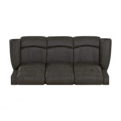 Distressed Fog Gray Faux Leather 3-Seat Rolled Arm Wall Hugger Recliner Sofa by ProLounger -DealsProLounger Store fog gray prolounger sofas couches rcl60 nks15 3s a0 1000