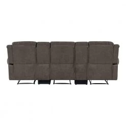 Distressed Fog Gray Faux Leather 3-Seat Rolled Arm Wall Hugger Recliner Sofa with 2-Storage Consoles and USB Ports by ProLounger -DealsProLounger Store fog gray prolounger sofas couches rcl60 nks15 3sc 66 1000