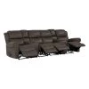 129.5 in. W Round Arm Faux Leather Fabric Modern Rectangle Recliner Sofa with 2-Storage Consoles and USB Ports in Gray by ProLounger -DealsProLounger Store fog gray prolounger sofas couches rcl60 nks15 4sc 64 1000