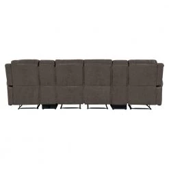 129.5 in. W Round Arm Faux Leather Fabric Modern Rectangle Recliner Sofa with 2-Storage Consoles and USB Ports in Gray by ProLounger 21 129.5 in. W Round Arm Faux Leather Fabric Modern Rectangle Recliner Sofa with 2-Storage Consoles and USB Ports in Gray by ProLounger -DealsProLounger Store fog gray prolounger sofas couches rcl60 nks15 4sc 66 1000