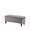 17.5 in. Fossil gray Blue Shantelle Quilted Tufted Storage Bench by ORE International -DealsProLounger Store fossil gray ore international dining benches hb4827 64 1000