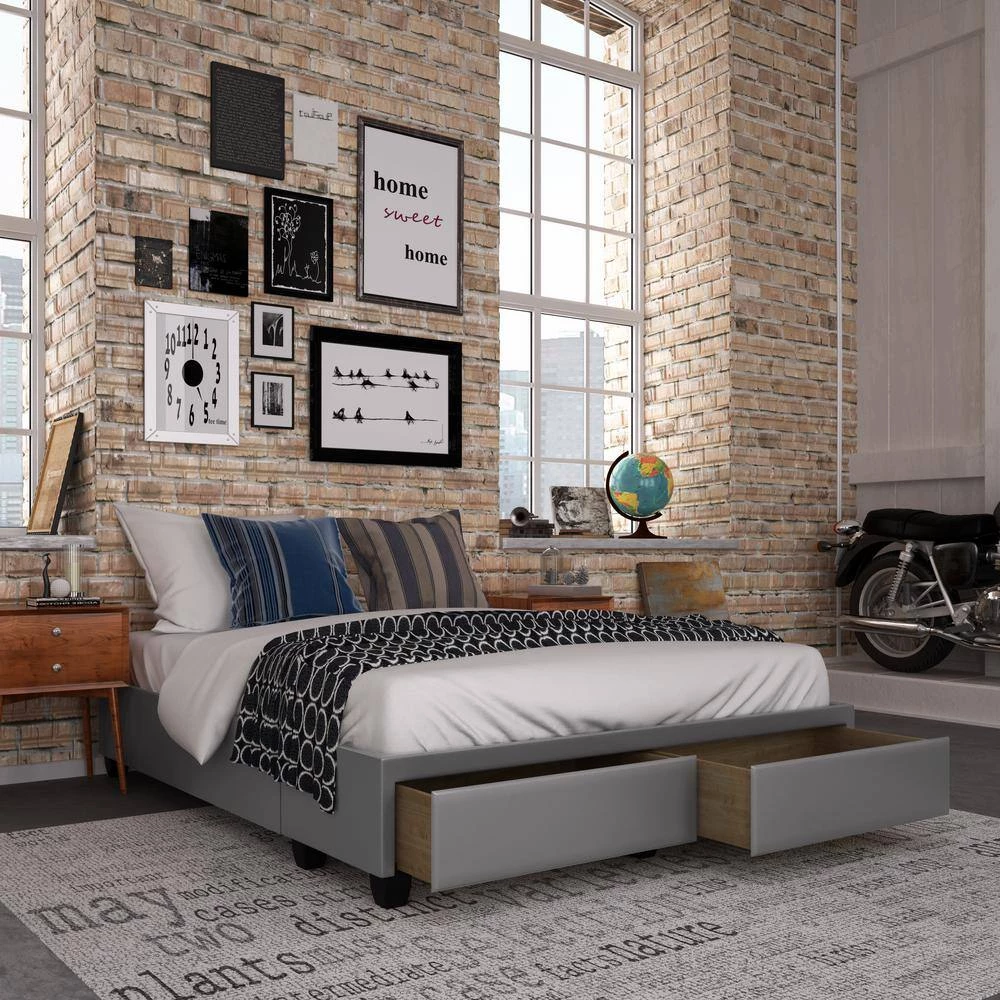Beverly Grey with Storage Drawers Upholstered Full Platform Bed Frame by Boyd Sleep 7 Beverly Grey with Storage Drawers Upholstered Full Platform Bed Frame by Boyd Sleep - Image 5