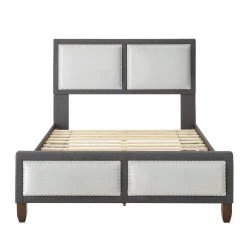 Mallory Gray Queen Panel Upholstered Platform Bed Frame by Boyd Sleep -DealsProLounger Store gray boyd sleep platform beds hdmacgrqn 4f 1000