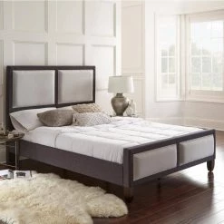 Mallory Gray Queen Panel Upholstered Platform Bed Frame by Boyd Sleep