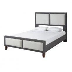 Mallory Gray Queen Panel Upholstered Platform Bed Frame by Boyd Sleep -DealsProLounger Store gray boyd sleep platform beds hdmacgrqn 76 1000