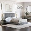 Brea Gray Linen King Upholstered Platform Bed Frame by Boyd Sleep