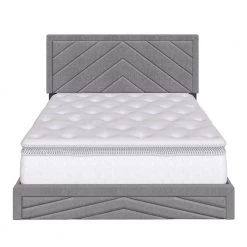 Brea Gray Linen King Upholstered Platform Bed Frame by Boyd Sleep -DealsProLounger Store gray linen boyd sleep platform beds bapbgy203ek c3 1000