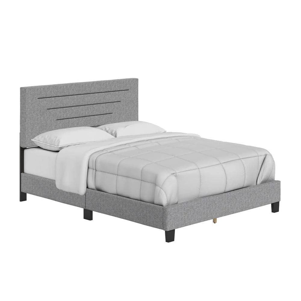 Lorna Gray Linen King Upholstered Platform Bed Frame by Boyd Sleep 3 Lorna Gray Linen King Upholstered Platform Bed Frame by Boyd Sleep
