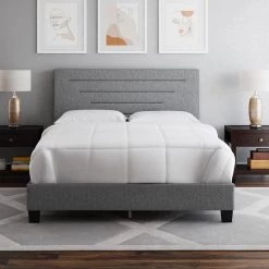 Lorna Gray Linen King Upholstered Platform Bed Frame by Boyd Sleep 8 Lorna Gray Linen King Upholstered Platform Bed Frame by Boyd Sleep -DealsProLounger Store gray linen boyd sleep platform beds cogy200ek c3 1000