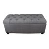 18 in. x 44 in. Tufted Grey Storage Bench with 3-Piece Ottoman Seating by ORE International -DealsProLounger Store gray ore international bedroom benches hb4503b 64 1000