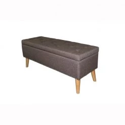 17 in. Grey Tufted Storage Bench by ORE International