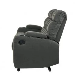 57 in. Gray Polyester 2-Seater Reclining Loveseat with Cupholders by ProLounger -DealsProLounger Store gray prolounger loveseats rcl16 aaa16 2s 1d 1000