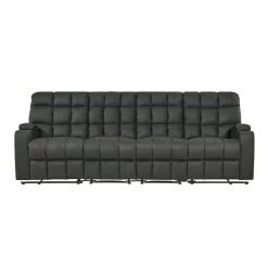 4-Seat Gray Microfiber Wall Hugger Storage Reclining Sofa by ProLounger 21 4-Seat Gray Microfiber Wall Hugger Storage Reclining Sofa by ProLounger -DealsProLounger Store gray prolounger sofas couches a138536 4f 1000