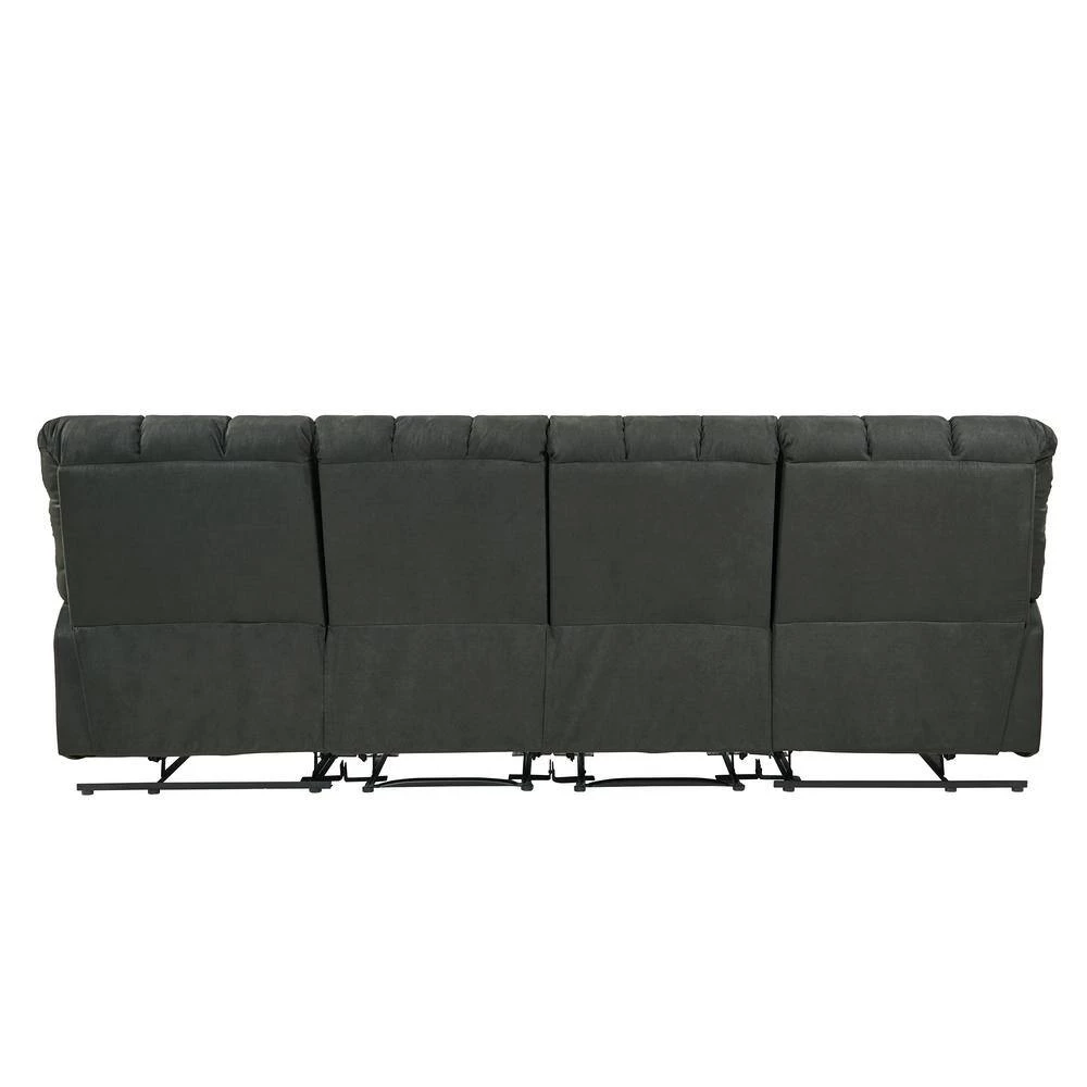 4-Seat Gray Microfiber Wall Hugger Storage Reclining Sofa by ProLounger 7 4-Seat Gray Microfiber Wall Hugger Storage Reclining Sofa by ProLounger - Image 5
