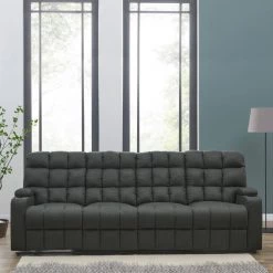 4-Seat Gray Microfiber Wall Hugger Storage Reclining Sofa by ProLounger 20 4-Seat Gray Microfiber Wall Hugger Storage Reclining Sofa by ProLounger -DealsProLounger Store gray prolounger sofas couches a138536 c3 1000