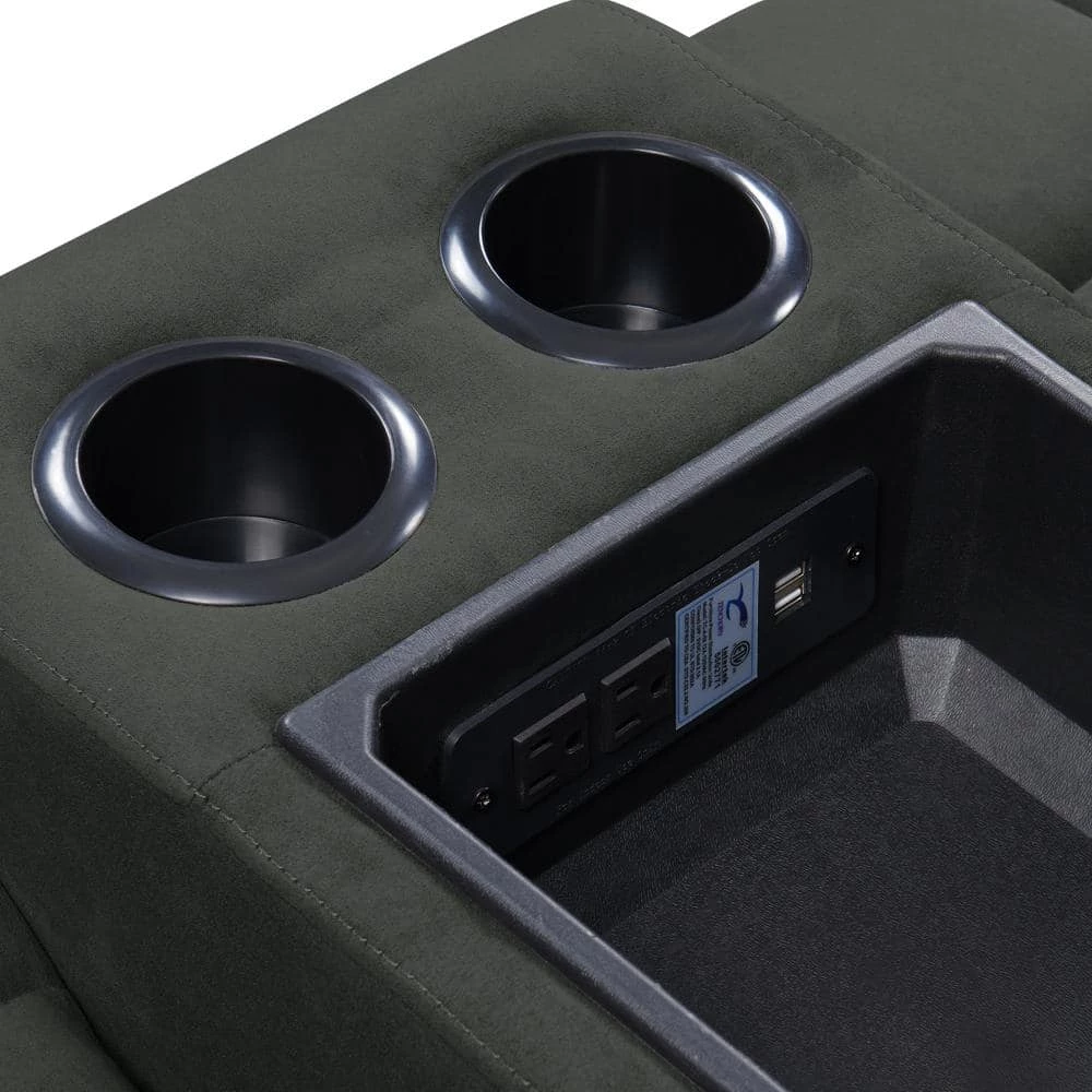 3-Seat Gray Microfiber Wall Hugger Recliner Sofa with Power Storage Consoles by ProLounger 11 3-Seat Gray Microfiber Wall Hugger Recliner Sofa with Power Storage Consoles by ProLounger - Image 9