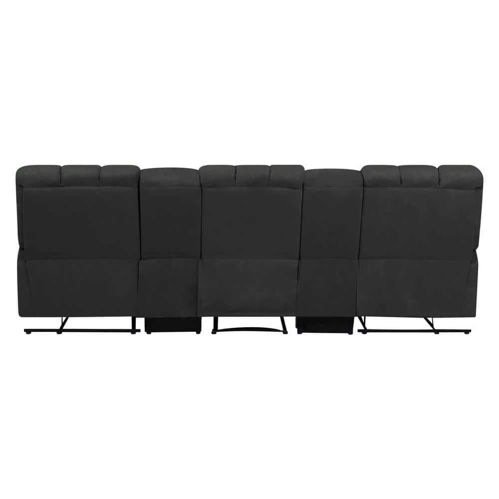3-Seat Gray Microfiber Wall Hugger Recliner Sofa with Power Storage Consoles by ProLounger 7 3-Seat Gray Microfiber Wall Hugger Recliner Sofa with Power Storage Consoles by ProLounger - Image 5
