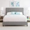 Lily Grey Linen King Upholstered Platform Bed Frame by Boyd Sleep -DealsProLounger Store grey boyd sleep platform beds lhgr971ek 64 1000