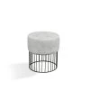 18 in. Grey/Ivory Faux Leather Mid Centtury Accent Stool by ORE International -DealsProLounger Store grey ivory ore international bar stools ore 47743 64 1000