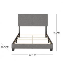 Barrett Queen Grey Linen Upholstered Platform Bed by Boyd Sleep -DealsProLounger Store grey linen boyd sleep panel beds mil898qn 40 1000