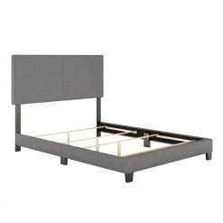 Barrett Queen Grey Linen Upholstered Platform Bed by Boyd Sleep -DealsProLounger Store grey linen boyd sleep panel beds mil898qn 4f 1000