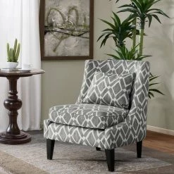 Kyerin Grey Removable Cushion Swoop Arm Accent Chair by Madison Park -DealsProLounger Store grey madison park accent chairs fpf18 0516 31 1000