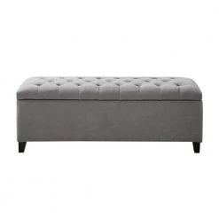 Sasha Grey Tufted Top Storage Bench 18.89 in. H x 50.3 in. W x 19.29 in. D by Madison Park