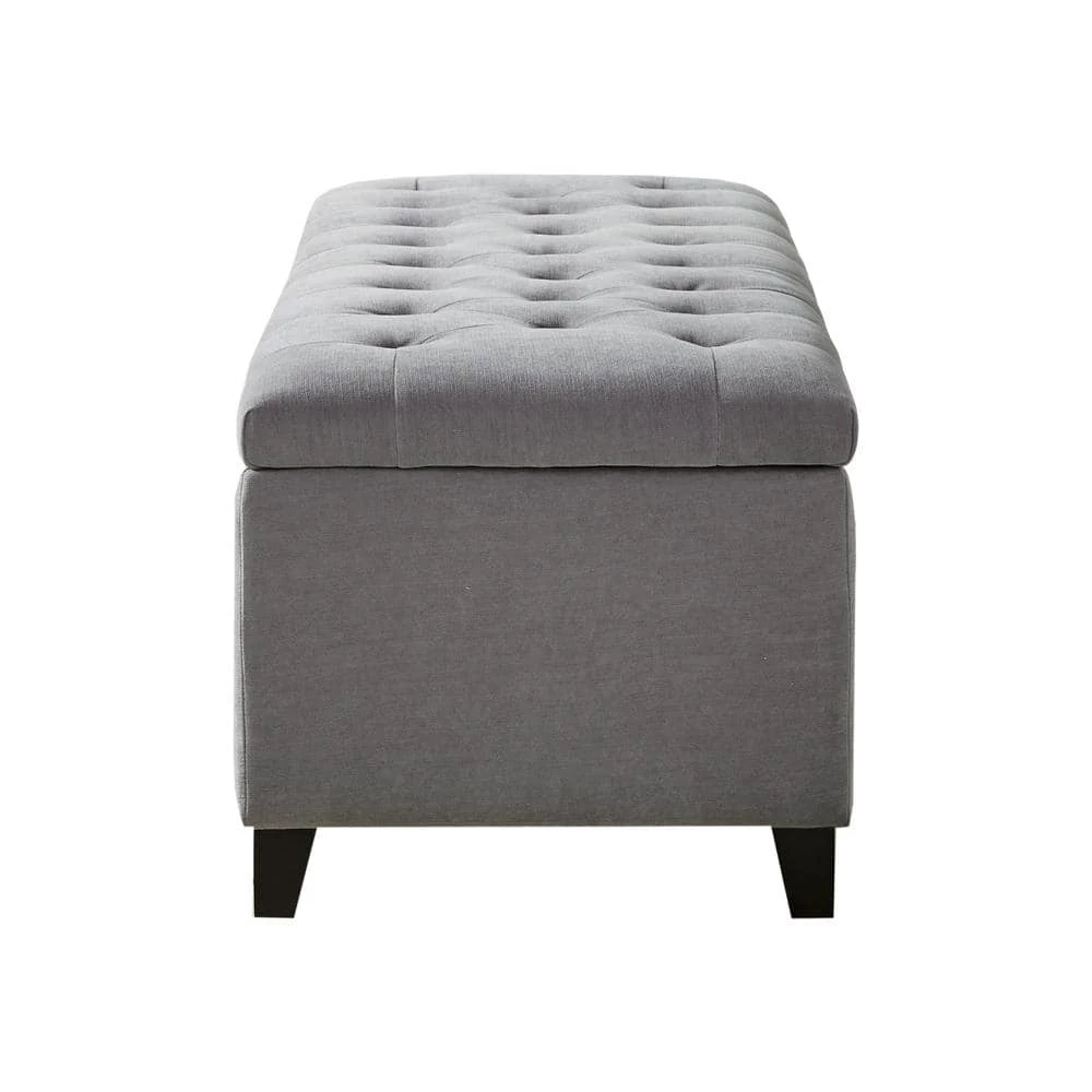 Sasha Grey Tufted Top Storage Bench 18.89 in. H x 50.3 in. W x 19.29 in. D by Madison Park 5 Sasha Grey Tufted Top Storage Bench 18.89 in. H x 50.3 in. W x 19.29 in. D by Madison Park - Image 3