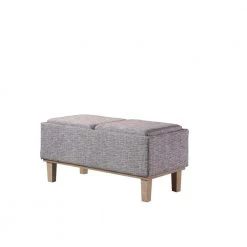 17 in. Grey Seat Flip Storage Bench with Unfinished Legs by ORE International