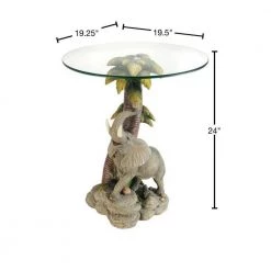24 in. Gray Glass Top Elephant End Table by ORE International -DealsProLounger Store grey ore international end side tables k 0728b 40 1000